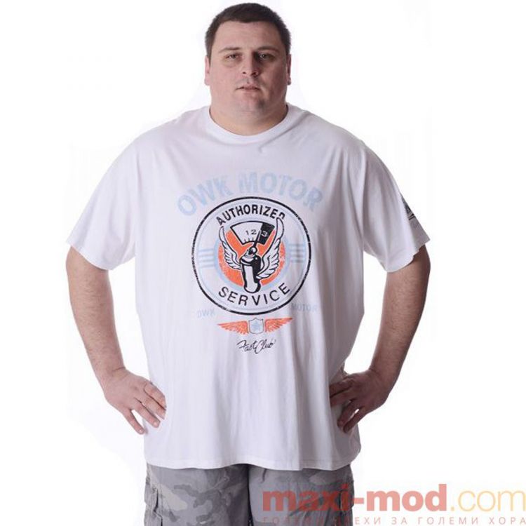 Мъжка тениска с щампа голям размер
