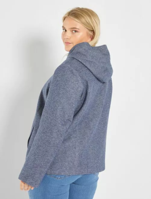 Макси размер късо палто с качулка