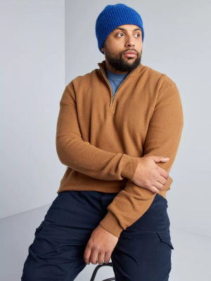 Голям размер мъжки пуловер с висока яка