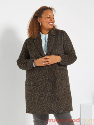 Дамско палто от еко кожа голям размер