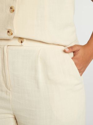 Дамски ленен панталон голям размер