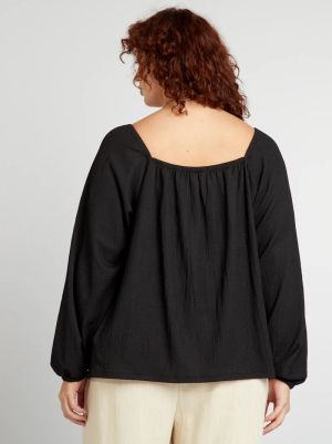 Голям размер дамска блуза с креп ефект