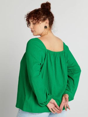 Голям размер дамска блуза с креп ефект