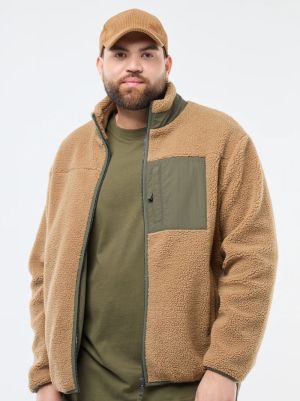 Голям размер мъжко шерпа яке