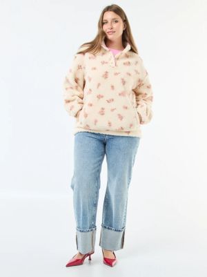 Дамска блуза шерпа с висока яка голям размер