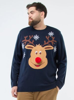 Мъжки коледен пуовер голям размер