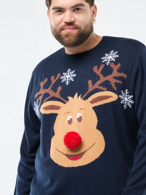 Мъжки коледен пуовер голям размер