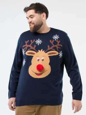 Мъжки коледен пуовер голям размер