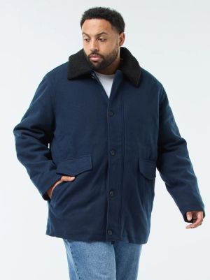 Вълнена парка с яка от овча кожа 