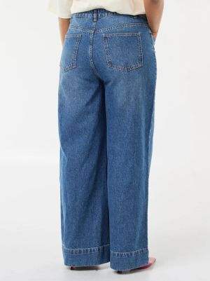 Дънки с висока талия и широки крачоли