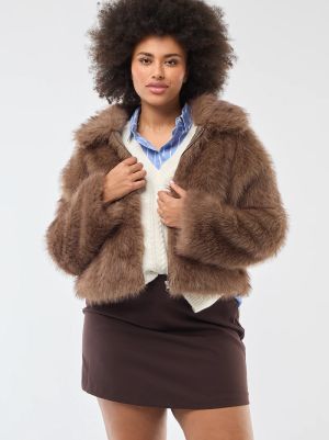 Дамско палто от еко кожа голям размер