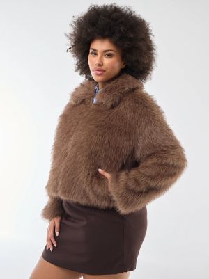 Дамско палто от еко кожа голям размер