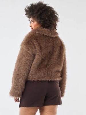 Дамско палто от еко кожа голям размер