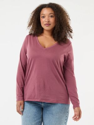 Голям размер дамска блуза с V-образно деколте