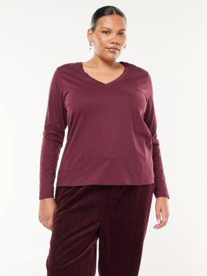 Голям размер дамска блуза с V-образно деколте