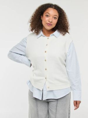 Голям размер дамска жилетка без ръкави