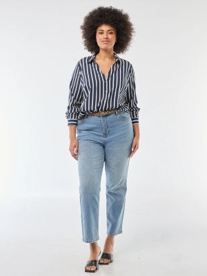 Голям размер дамска риза с креп ефект