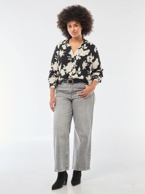 Голям размер дамска риза с креп ефект