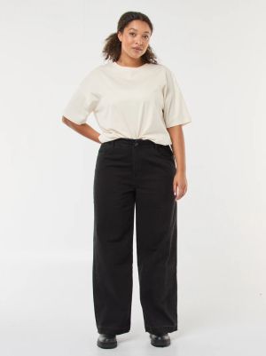 Дамски дънки с широки крачоли и ластик в колана