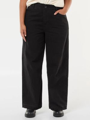 Дамски дънки с широки крачоли и ластик в колана