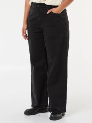 Дамски дънки с широки крачоли и ластик в колана