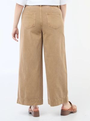 Дънки с висока талия и широки крачоли