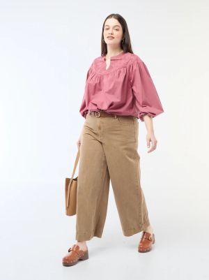 Дамска блуза с дълъг ръкав с бродерия