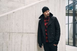 Мъжко вълнено палто голям размер