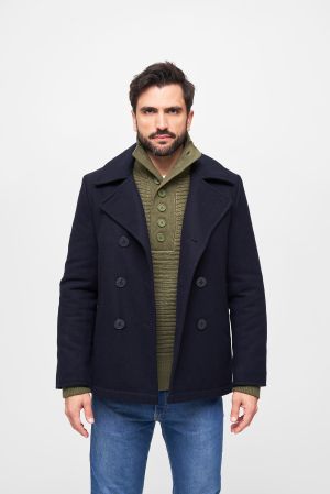 Мъжко вълнено палто голям размер