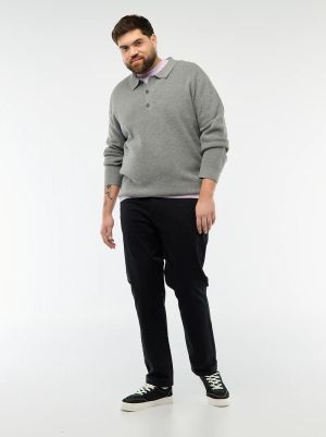 Мъжки пуловер с поло яка