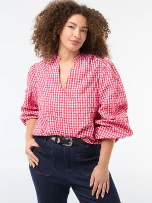 Голям размер дамска карирана блуза 