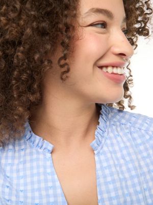 Голям размер дамска карирана блуза 