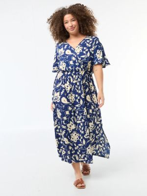 Дълга рокля с V-образно деколте