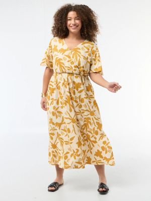 Дълга рокля с V-образно деколте