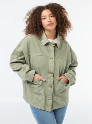 Голям размер дамско дънково яке