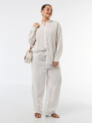 Ефирна риза дълъг ръкав  от ленен и памук