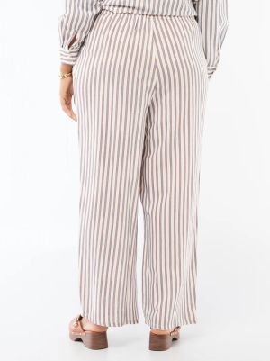 Дамски панталон с прав крачол от ленена смес