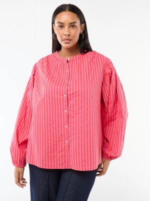 Дамска риза с кръгло деколте и дълъг ръкав