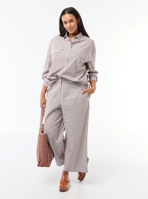 Широки раирани панталони макси р азмер