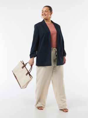 Дълго дамско сако с навити ръкави