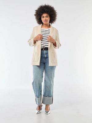 Дълго дамско сако с навити ръкави