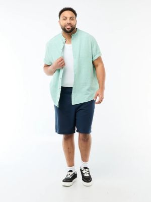 Ленена риза с мандарин яка голям размер