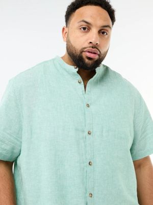 Ленена риза с мандарин яка голям размер