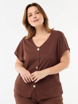 Дамска жилетка с къс ръкав макси размер