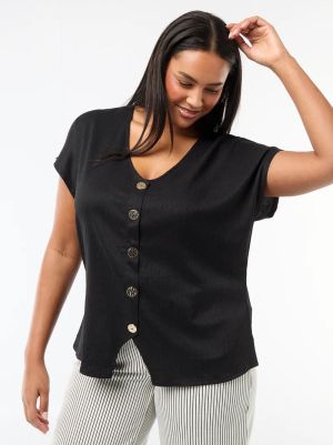 Дамска жилетка с къс ръкав макси размер