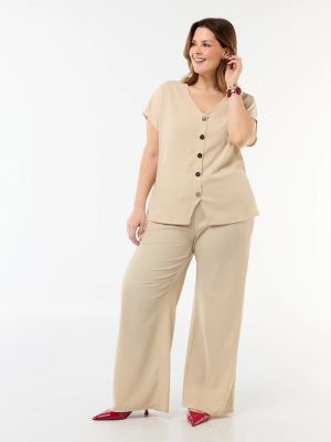 Дамска жилетка с къс ръкав макси размер