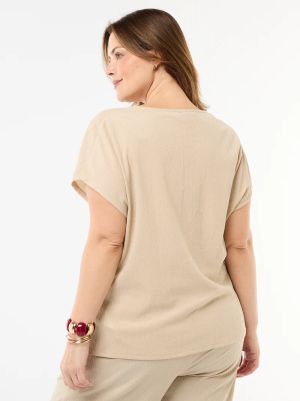 Дамска жилетка с къс ръкав макси размер