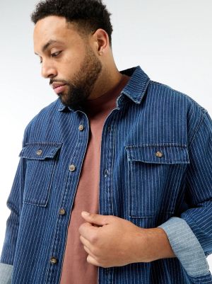 Мъжка дънкова риза голям размер