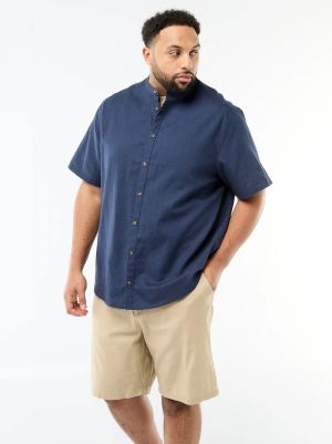 Ленена риза с мандарин яка голям размер