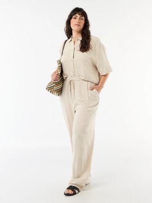 Дамска ленена риза с къс ръкав